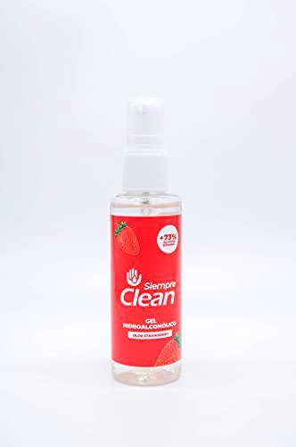 SiempreClean | Gel Hidroalcohólico con Dosificador | Gel Higienizante Suave con la Piel | 73% de Alcohol Etílico | Perfume Fresa, 60 ml