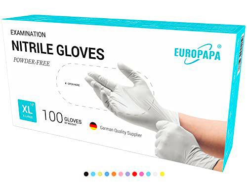 EUROPAPA® 200 guantes de nitrilo desechables que cumplen las normas EN455 EN374