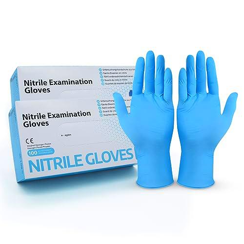 Hygiene100 Guantes desechables azul claro, guantes de nitrilo XL