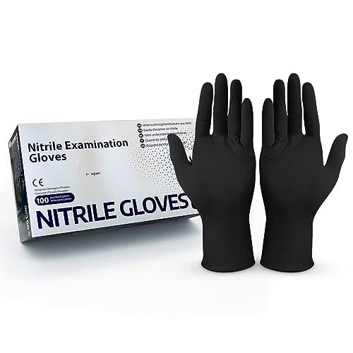 Hygiene100 Guantes desechables negros, guantes de nitrilo XL