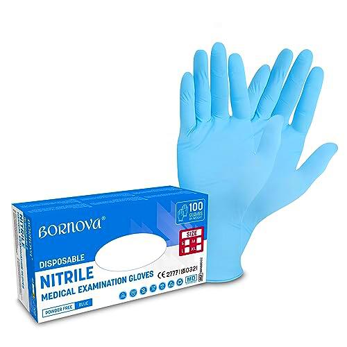 Bornova Guantes de examen médico de nitrilo - Lote de 100 guantes