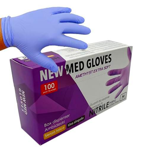 Guantes de nitrilo violeta sin polvo sin polvo, sin látex