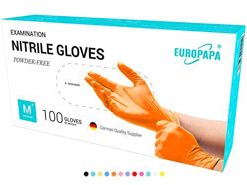 EUROPAPA® 200 guantes de nitrilo desechables que cumplen las normas EN455 EN374