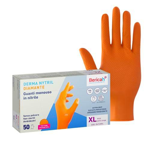 Bericah, Derma Nytril Diamante,Guantes de nitrilo, sin polvo