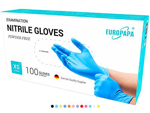 EUROPAPA® 200 guantes de nitrilo desechables que cumplen las normas EN455 EN374