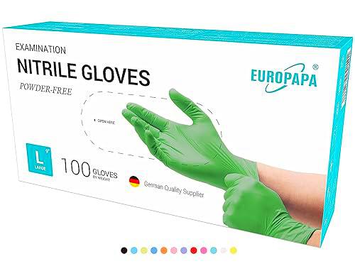 EUROPAPA® 100 Guantes De Nitrilo, Desechables, Guantes De Examen