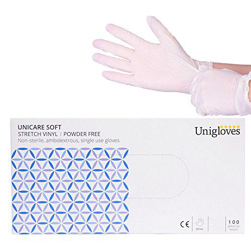 Unigloves ucsv1204 suave guantes de vinilo sin polvo