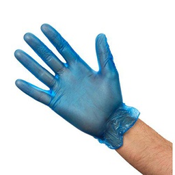 Vogue cb254-l guantes protectores de vinilo, azul (Pack de 100)