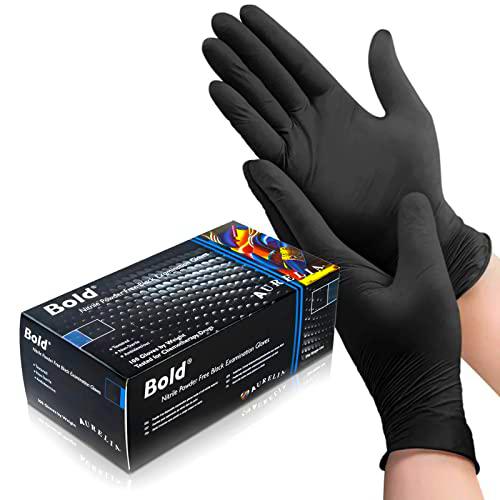 UK BEST BRANDS Embalaje + guantes desechables de nitrilo negro