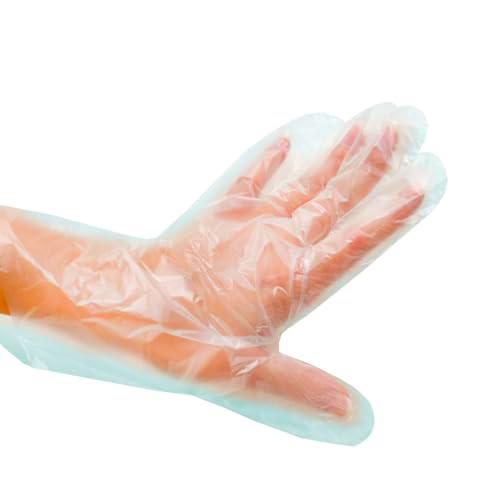 ENHANCEMENTS Guantes transparentes desechables de PE | 100 unidades guantes desechables finos de plástico protectores para teñir el cabello