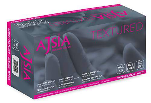 AJSIA Guantes latex desechables sin polvo (Small)