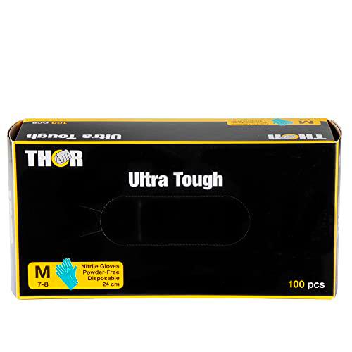 ABENA Thor Ultra Tough 100 unidades (talla M), guantes de nitrilo verdes con alta protección