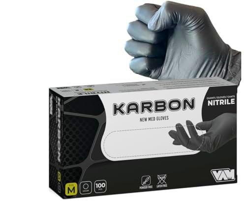 VAM KARBON Guantes de Nitrilo Negros 5,5 gramos EXTRA GASTOS 50% más grueso a nuestro guante ONIX ideal Estética