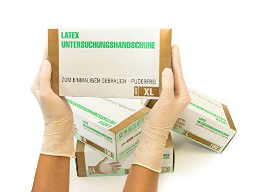 Guantes de latex 1000 pcs 10 cajas (XL, Blanco), guantes de examen desechables