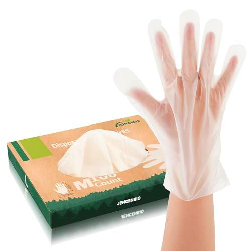 JENCENBIO Guantes desechables compostables, guantes ecológicos