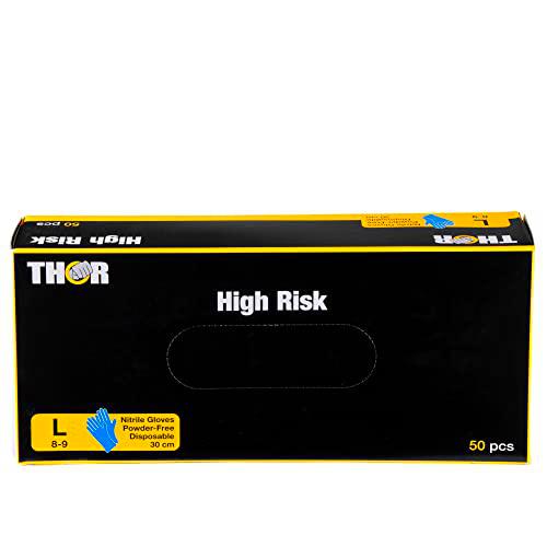 ABENA Guantes de nitrilo THOR High Risk 50 unidades (30 cm