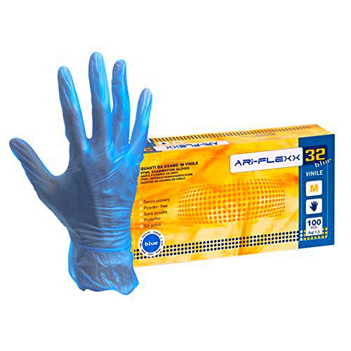 KD 100 Guantes azules Reflex 32 sin polvo de vinilo