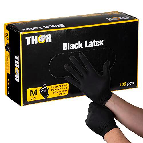 ABENA Thor Black - Guantes de látex (100 unidades, talla M)