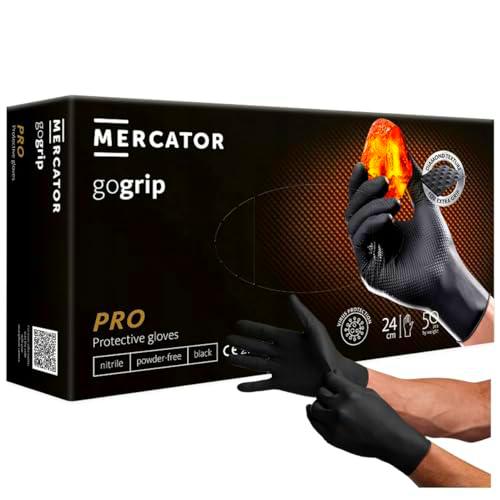 Guantes de nitrilo Go Grip - Negro - XL - 50 unidades (25 pares) Guantes desechables sin polvo y látex I Guantes de protección I Guantes de trabajo resistentes I Guantes de jardinería I Disposible