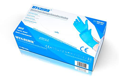 HYGISUN Guantes desechables de nitrilo, 100 unidades/caja