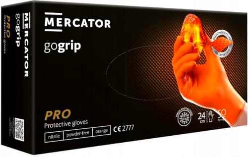 Guantes de nitrilo Go Grip - Naranja - S - 50 unidades (25 pares) Guantes desechables sin polvo y látex I Guantes de protección I Guantes de trabajo resistentes I Guantes de jardinería I Disposible