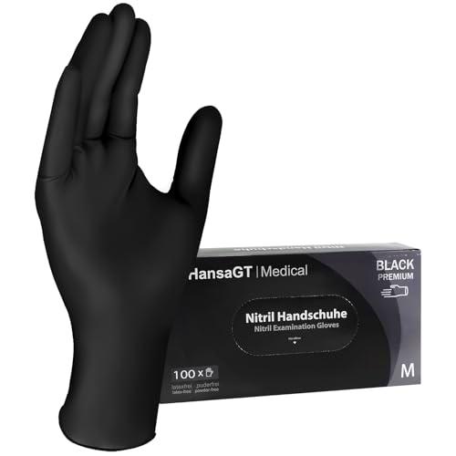 Guantes desechables negros M 100 unidades de guantes de nitrilo sin polvo