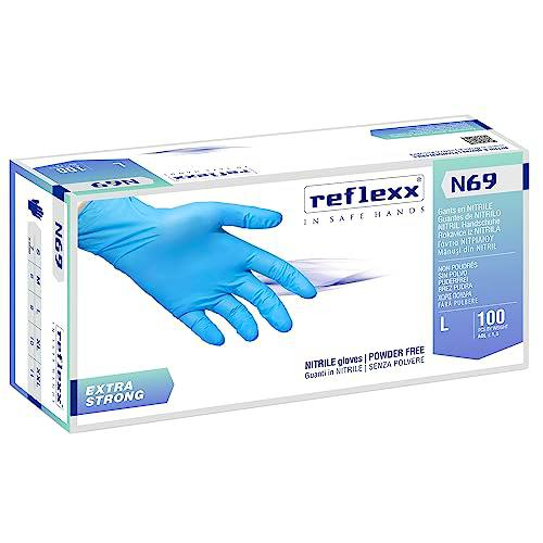 AV Repuestos Guantes de nitrilo extra resistentes sin polvo