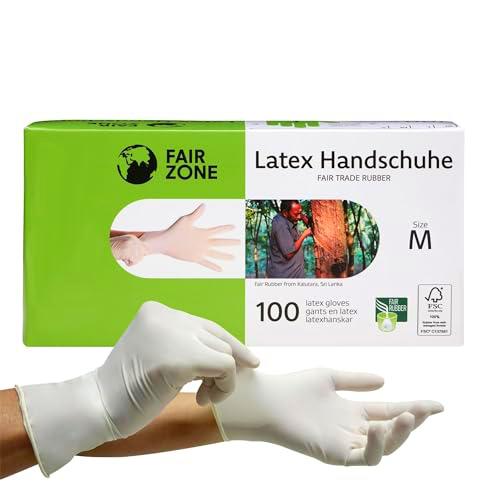 FAIR ZONE Guantes desechables de látex M 100 unidades