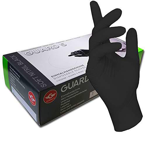 200 Piezas - Guantes Desechables - GUARD 5 - Guantes de nitrilo Negro