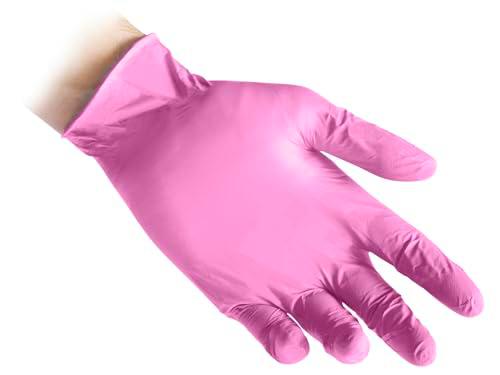 Reflexx N82 Guantes de nitrilo rosa, sin polvo, gr. 3,2 (S)