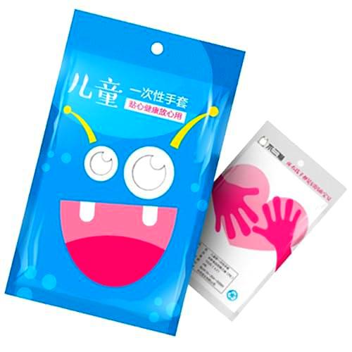 Uonlytech 1 caja de 100 unids nitrilo guantes de examen de nitrilo guantes para niños guantes de alimentos para alimentos guantes de película de alimentos