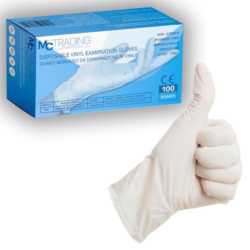 MCT INTERNATIONAL Guantes de vinilo sin polvo, certificados CE