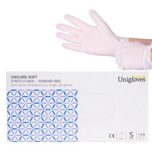 Unigloves ucsv1202 Suave Guantes de Vinilo sin Polvo