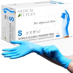 MEDICAL FUTURA - 100 guantes de nitrilo azul desechables