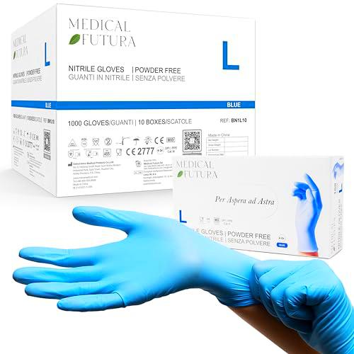 MEDICAL FUTURA - 1000 guantes de nitrilo L azul desechables