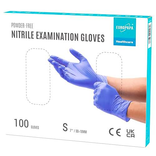 EUROPAPA® 100 Guantes De Nitrilo En Caja Morada, Desechables