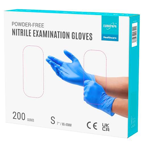 EUROPAPA® 200 Guantes De Nitrilo Desechables Que Cumplen Las Normas EN455 EN374