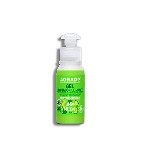 Gel Hidroalcohólico Limpiador de manos Candy Melon Higienizante 78% Alcohol Sin Aclarado 80 ml Formato ideal Bolso o Mochila Aroma Frutas AGRADO