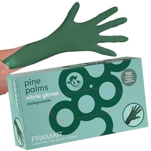 FRAMAR Green Gloves - Guantes desechables sin látex