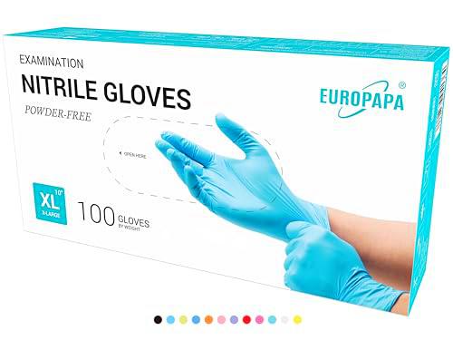 EUROPAPA 100 Guantes De Nitrilo Desechables, Guantes Desechables