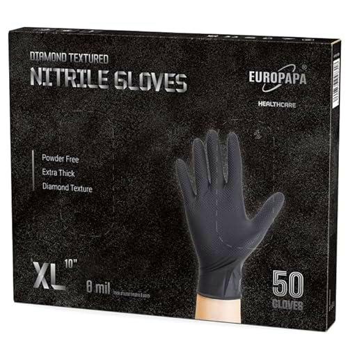 EUROPAPA 50 guantes de nitrilo extragruesos de 8 g