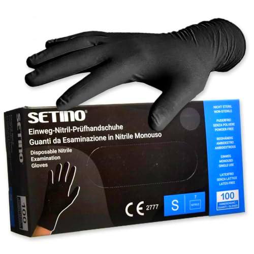 Set de 100 guantes de nitrilo negro sin polvo - gr 3,5-100 unidades