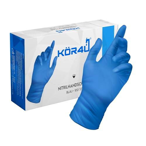 kör4u 100 guantes de nitrilo en caja dispensadora, sin polvo ni látex