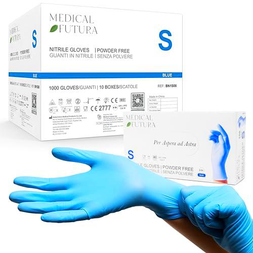 MEDICAL FUTURA - 1000 guantes de nitrilo azul desechables