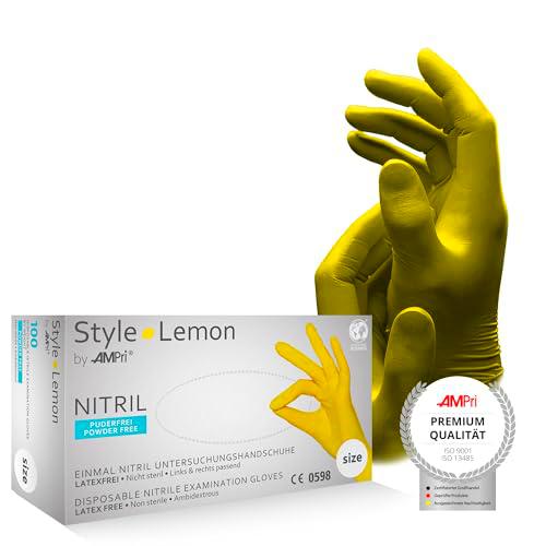 Una vez Guantes de nitrilo AMPRI Style Lemon S, sin talco