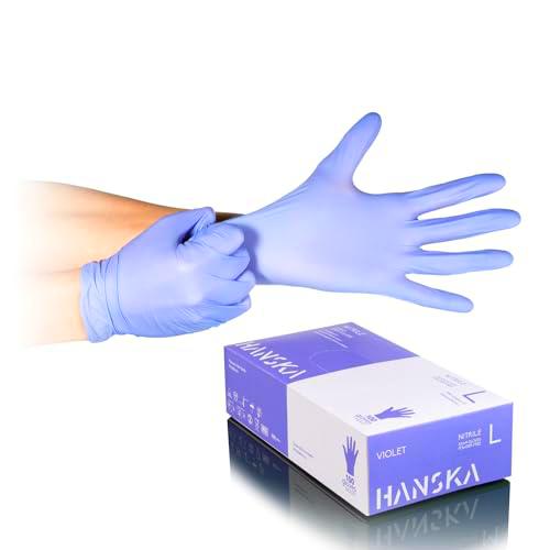 HANSKA Guantes desechables Nitrilo Morado - Sin Polvo