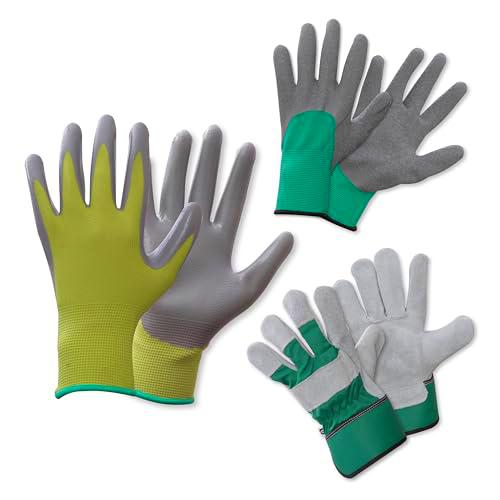 Spear &amp; Jackson Kew Gardens Collection - Juego de 3 guantes para sembrar y deshierbar