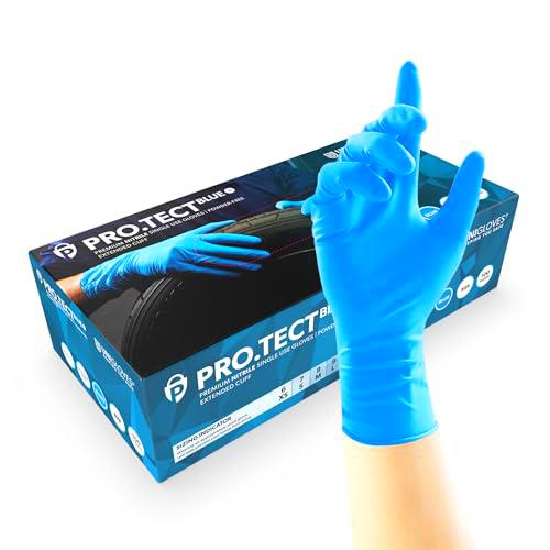 UNIGLOVES PRO.TECT - Guantes desechables de nitrilo azul