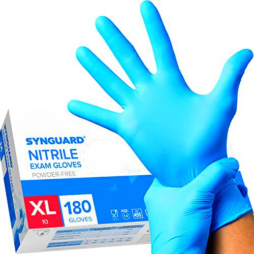 180 guantes de Nitrilo XL sin polvo, sin látex, hipoalergénicos