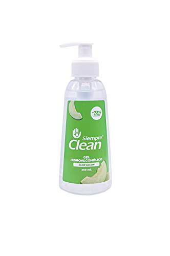 SiempreClean | Gel Hidroalcohólico con Dosificador | Gel Higienizante Suave con la Piel | 73% de Alcohol Etílico | Perfume Melón, 250 ml